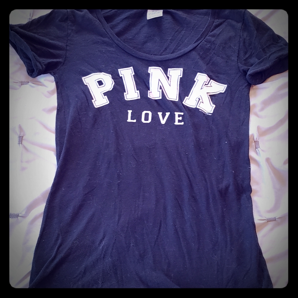 Victorias Secret Pink short sleeve black tee shirt